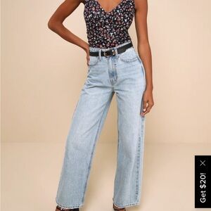 Lulu's Floral Black Bodysuit